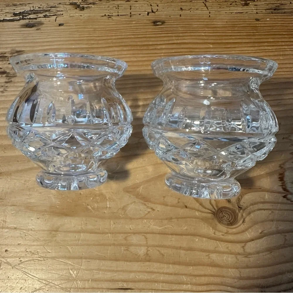 Slovakia crystal bud vase votive candle holder.